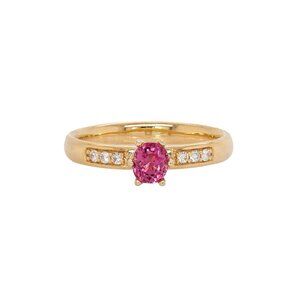 Madagascar Pink Spinel Ring in 14K Solid Gold with Natural Diamond Accents